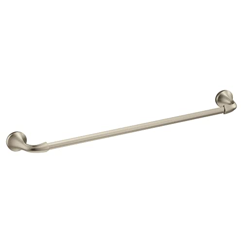 Moen YB2818BN Eva Collection Transitional 18-Inch Wall-Mounted Single-Towel Bar, Hand Towel Storage Rod In Brushed Nickel For Bathroom thumb #1