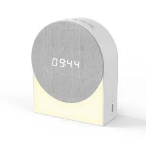 Réveil lumineux design avec enceinte haut-parleur et minuteur pour un réveil premium