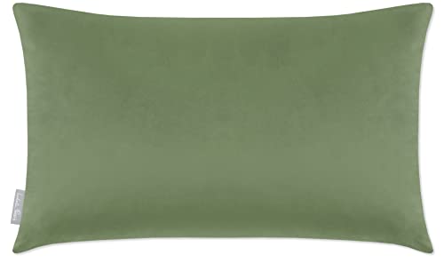 Image of Izabela Peters Cushions With Covers Included, Filled Cushion, Eco-Friendly Velvet Cushions, 60 x 40 cm, Sage, Chair Cushions, Sofa Cushions, Seat Cushions