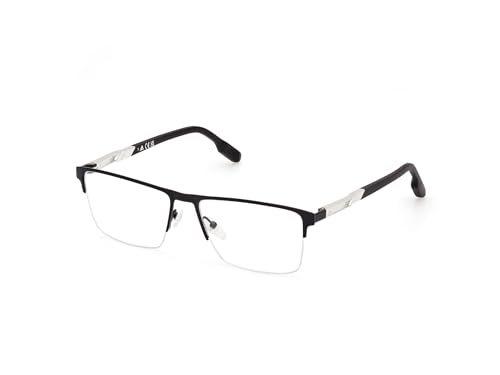Adidas Armação de óculos masculina (modelo SP5068) retangular feita de metal (incluindo estojo para óculos)