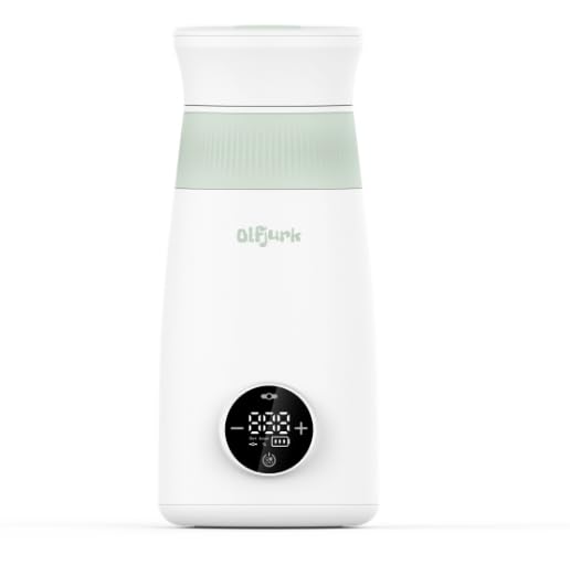 Olfjurk Calentador de Biberones Portátil para Llevar, Inalámbrico y Portátil, Calentador y Mezclador Automático de Biberones para Recién Nacidos, para Leche Materna o Fórmula