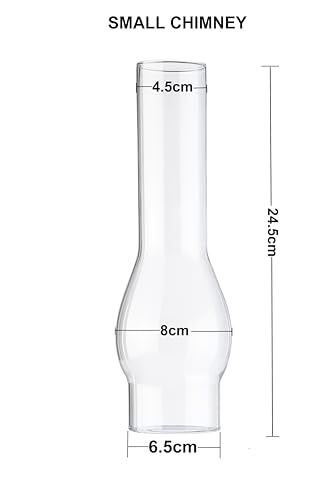 Clear Glass Oil Lamp Chimney. 6.5cm base