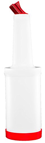 1 qt. Plastic Bar Pour Bottle w/Red Spout, Each