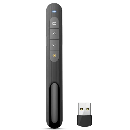 Wireless Presenter Remote Presentation Pointer Clicker with Hyperlink Volume Remote Control Powerpoint Board Slide Advancer Presentation Clicker for Mac/Laptop(NO Battery)