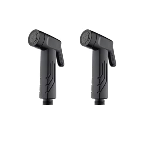 Image of Black ABS Plastic Handheld Health Faucet - Hygienic Bidet Jet Spray Gun for Toilet Cleaning and Personal Hygiene- Pack of 2 (Full Black)