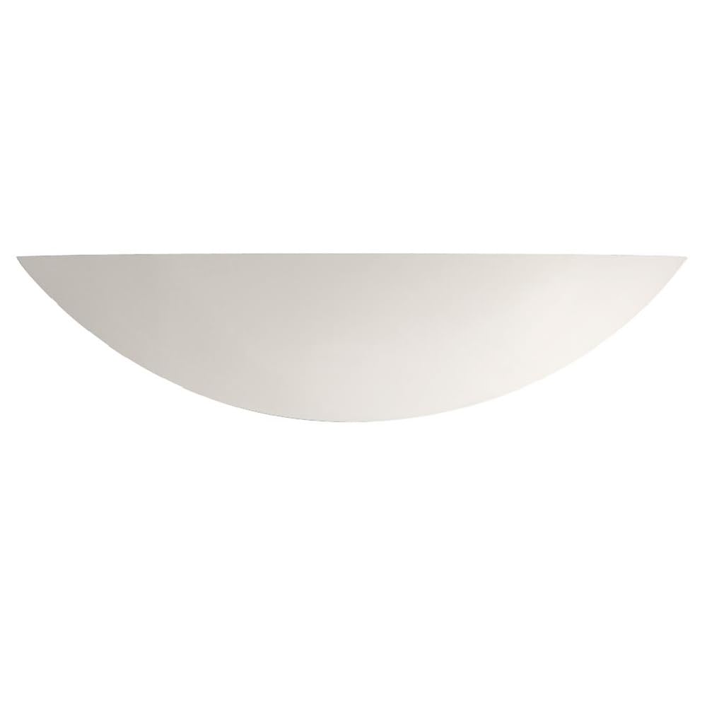 Britalia White Plaster Ceramic Single Lamp Curved Wall Uplighter 400Mm, 1 X E27 Es Large Edison Screw Light Bulb Required (Not Included) | Suitable For Standard Or Smart Led Lamps