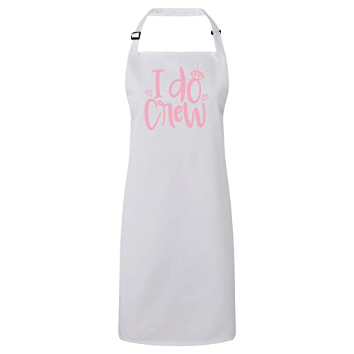 Tablier cuisine blanc I Do Crew pour mariage et enterrement de vie de jeune fille