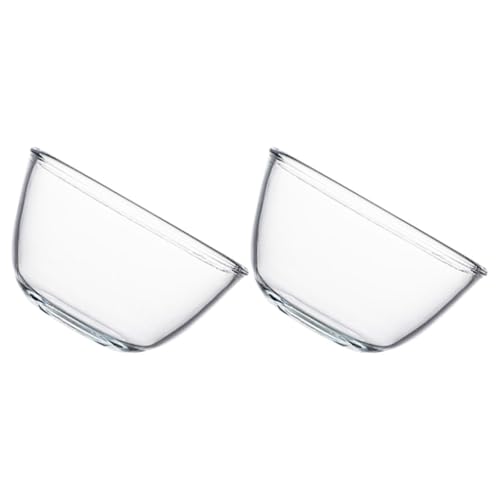 Artibetter Juego de 2 Boles de Vidrio para Mezclar y Servir 500 Ml Cuencos Transparentes Base Antideslizante Aptos para Ensaladas Sopas y Repostería Casa