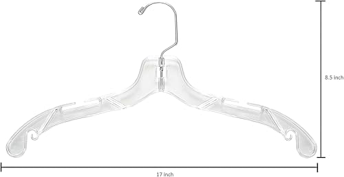 DEILSY™ Clear Plastic Hangers 12 Pack Durable Clothes Hanger for Wardrobe Organization, Essential Plastic Hanger for Garments, Versatile Coat Hangers for Home and Retail Use