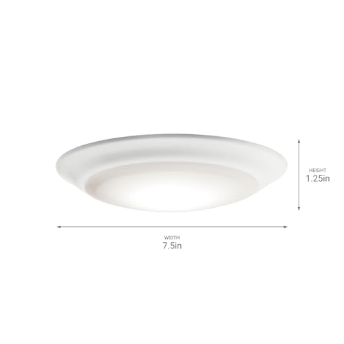 Kichler Gen I LED Downlight in White, 7.5" Ceiling Flush Mount Interior Dimmable Light, 3000K, (7.5" x 1.5"), 43846WHLED30 - Image 4