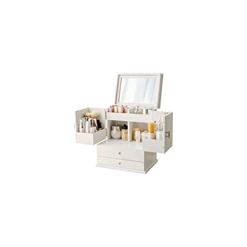 KSDCDF Cosmetic Storage Organizer - Easily Organize Your Cosmetics, Jewelry and Hair Accessories. Looks Elegant Sitting on Your Vanity, Bathroom Counter or Dresser. Clear Design for Easy Visibility.