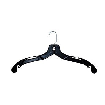 NAHANCO 2505BH Plastic Shirt/Dress Hangers, Middle Heavy Weight with Black Hook, 17