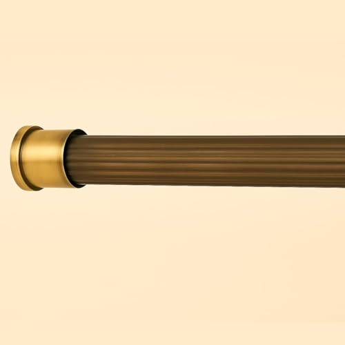 Image of Elite Heavy Brass Antique Curtain Bracket | Wall to Wall Bracket for 1inch Stainless Steel Curtain Rod and Wardrobe Rod Suitable for 25mm Curtain Pipe- 4pcs (Brass Antique)