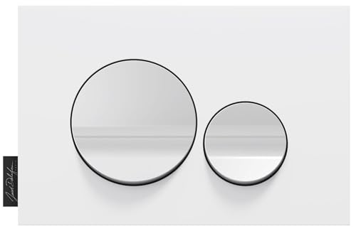 Jacob Delafon - Plaque de Commande WC Suspendu - Compatible bâtis-support Jacob Delafon - Touches Rondes - Plaque Blanc Mat, Touches Blanches - E20859-CP-MTC