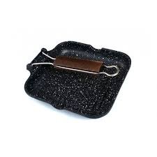 Bistecchiera con Manico Pieghevole con Rivestimento in Pietra Senza pfoa Made in Italy Alta qualita' (20X20cm)