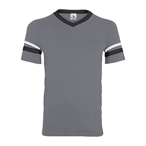 Augusta Sportswear mens Sleeve Stripe Jersey, Graphite/Black/White, X-Large