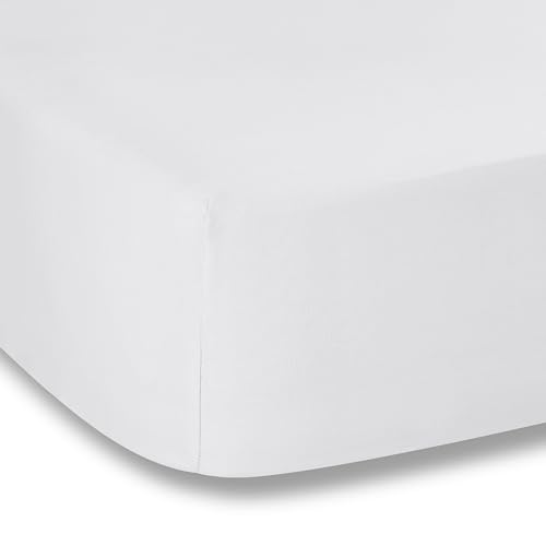 Catherine Lansfield Plain White Polycotton Fitted Sheet 200 x 200 cm
