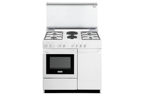 Cucina a gas con forno elettrico, N° 4 Fuochi + 2 Piastre, 86x50 cm, colore Bianco SEW 8542 N ED