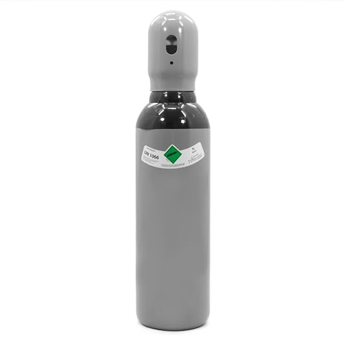 Bombona de gas nitrógeno, botella de gas protector, 5 l, gas de soldadura TIG/TIG, aire acondicionado, prueba de presión de neumáticos, 150 bar, 0,8 m³ TN-28, con tapa protectora, 10 años de