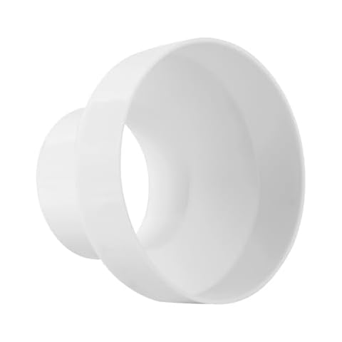 Teqooza Duct Reducer, 8 to 6 inch Air Duct Adapter Durable Plastic HAVC Pipe Connector Easy-Installation for Inline Ventilation System (200mm to 150mm), White Cover