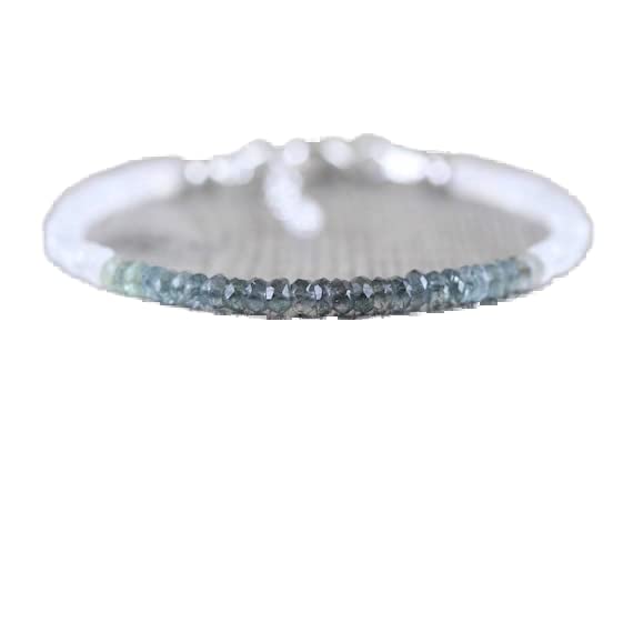 Bracelet pierre de lune arc-en-ciel perles rondelles 3.5mm cordon ajustable unisexe