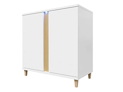 Cómoda Marruecos 90 MR03 con iluminación LED, vestíbulo – Cómoda, aparador, Mueble Multiusos, High Board, aparador, Salón Armario