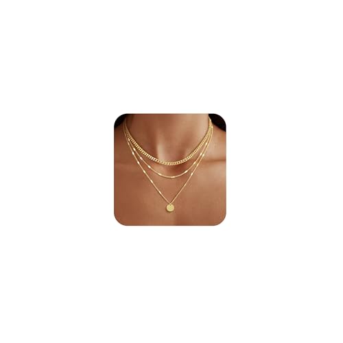 JECOMY 14K Gold Plated Layering Necklaces For Women...