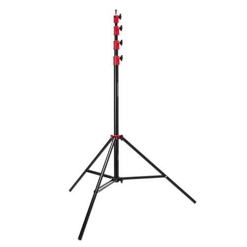 Flashpoint Color Coded Pro Air Cushioned Heavy Duty Light Stand for Photography, This Portable Photography Light Stand Tripod is Lightweight and Durable (V2) (Red, 13')