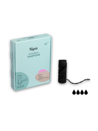 Taynie Tampones lavables extrafuertes – Tampones reutilizables de algodón orgánico alternativa a los tampones desechables, absorbentes y agradables para la piel, sangrado moderado, lavable a 90 °C,