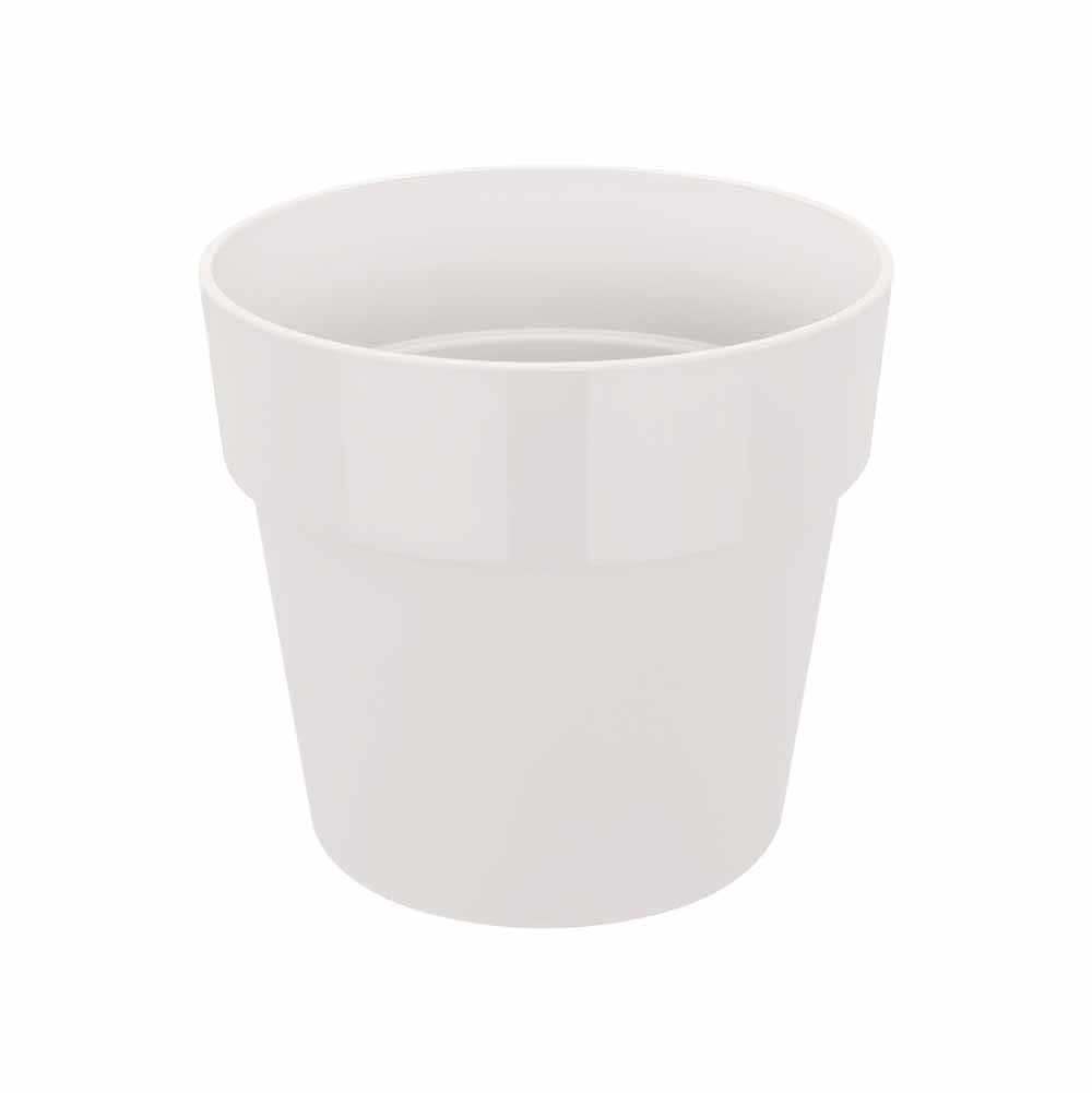 Elho White B.for Original Round 18 - Flower Pot For Indoor - 100% Recycled Plastic - Ø 18.0 X H 16.5 Cm