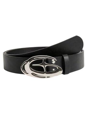 Men's Vintage Punk Moon Star Buckle Belts Y2K PU Leather Medium Waist for Jeans Streetwear