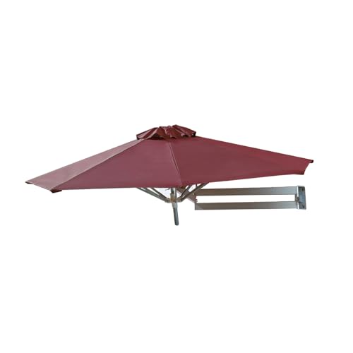 TRGCJGH Wall Mounted Patio Umbrella, Outdoor Wall Umbrella, Sun Canopy Umbrella Outdoor Garden Patio Sunshade with Tilt Design(Size:2.2m(7.2ft),Color:Burgundy)