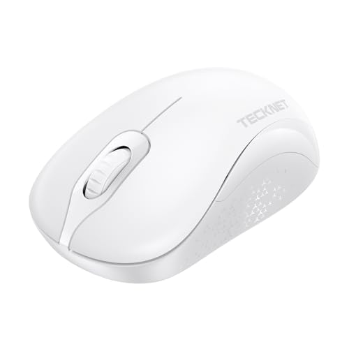Image of TECKNET 2.4GHz White Wireless Mouse,Suitable for Small to Medium Hands | Laptop Mouse 3 Adjustable DPI Office Cordless USB Mice with Receiver,Compact & Easy to Carry Quiet Clicking