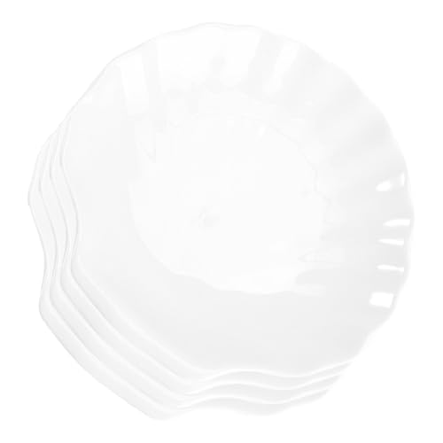 BESPORTBLE Platos Forma de Concha 4 Pulgadas 4 Piezas Porcelana para Guarnición Multiusos Accesorios Hogar Desayuno y Aperitivos Uso Doméstico