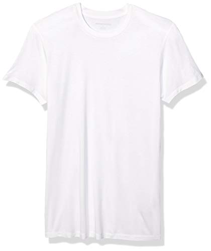 Amazon Essentials Men's Lightweight Performance Short-Sleeve Base Layer Shirt, White, Large