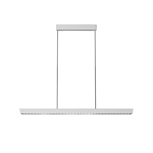 Suspension moderne en aluminium brossé lustre lumière linéaire LED élégant gris pour salon
