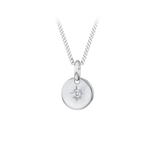 Pendentif Disque en Argent Sterling et Diamant, le Cadeau Féminin Idéal