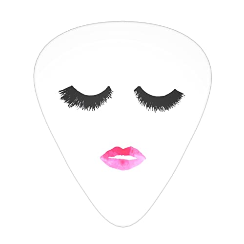 Juego de púas de guitarra de labios de pestañas, juego de 12 piezas para guitarra acústica, guitarra eléctrica, contrabajo, ukelele