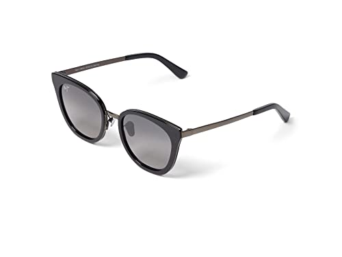 Lunettes de soleil polarisées œil de chat femme Maui Jim rose en bois protection UV