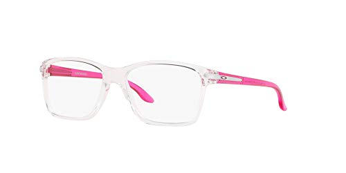 Image of Oakley Youth Unisex Kids OY8010 Cartwheel Rectangular Prescription Eyewear Frames, Polished Clear /Demo Lens