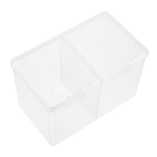 HEALEEP 化粧棉収納ボックス 透明プラスチック製 仕切り付き コスメケース ジュエリー 小物整理 用途多様 持ち運び便利