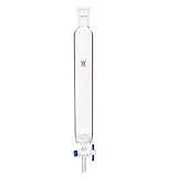 CS Labglass Glass Chromatography Column with Fritted Disc, 24/40 Joint & 2mm PTFE Stopcock, 46mm Column O.D...