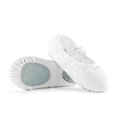 Ballet Shoes for Girls, Canvas Dance Practice Slippers No-Tie Sol...
