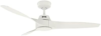 Hunter Fan Company, 52617, 52 inch Mosley Fresh White Damp Rated Ceiling Fan and Wall Control
