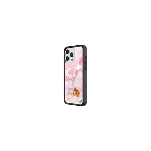 Image of Wildflower Cases - Compatible with iPhone 16 Pro Max | Protective Black Bumper, 6.5ft Drop Test Certified, Women Owned Small Business | Pink White Clouds Sky Dainty Cute Trendy | Collab- Enya