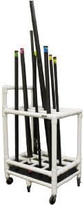 Weight Bar Cart – Ball Storage Cart | 26" L x 19" W x 39" H and Will Easily Pass Through Any Standard Doorway When Fully Loaded.