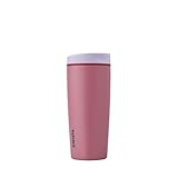 Owala SmoothSip Slider Insulated Stainless Steel Coffee Tumbler, Reusable Iced Coffee Cup, Hot Coffee Travel Mug, BPA Free 20 oz, Purple/Pink (Crochet Queen)