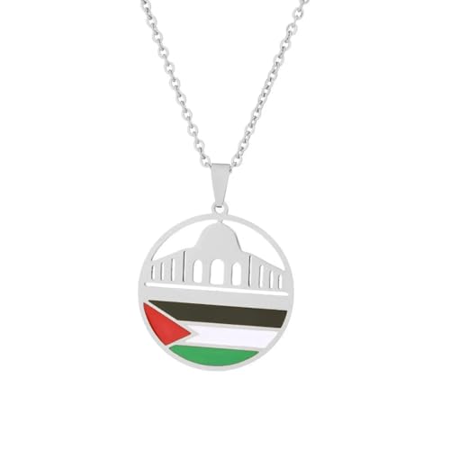 Collier pendentif pour femmes en acier inoxydable style ethnique
