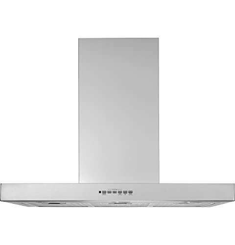 GE Wall Mount Range Hood | 36 Inch Kitchen Exhaust Fan with 4 Speeds, Dimmable LED Lights | Chef Connect Remote Control Included | Designer Kitchen Vent for Entertainers | 350 CFM | Stainless Steel