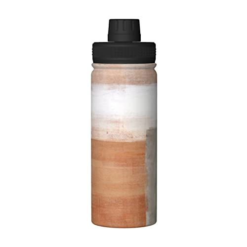 Supluchom Water Bottle Brown Gray Modern Art Abstract Insulated Thermoses 18 Oz Stainless Steel Vacuum Tumbler Cold Hot Coffee Tea Water Flask For Sports Travel Home Office School #TOP20